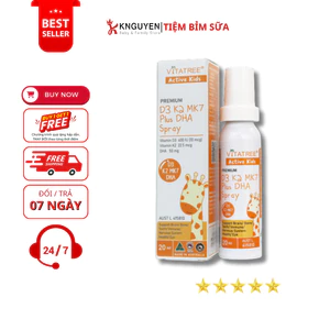 Xịt Vitatree Premium D3K2MK7 Plus DHA Spray 20ml giúp bé cao lớn và thông minh vượt trội