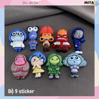 Bộ 9 Sticker, Charm 3D chủ đề Cảm xúc nhựa cứng gắn Dép Sục, Cá sấu JB-405 Mita