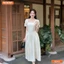 Đầm thiết kế BEMINE cổ vuông đính hoa dáng chữ A phù hợp đi chơi-B203