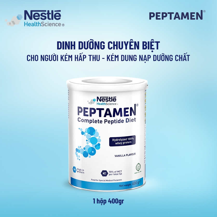 Sữa Bột NESTLÉ PEPTAMEN Thụy Sĩ Hỗ Trợ Người Kém Hấp Thu,Giảm Chức Năng Tiêu Hóa 400G