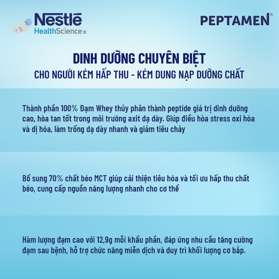 Sữa Bột NESTLÉ PEPTAMEN Thụy Sĩ Hỗ Trợ Người Kém Hấp Thu,Giảm Chức Năng Tiêu Hóa 400G