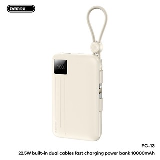 Sạc Dự Phòng Remax FC-13 10000mAh, TypeC PD 22.5W, Màn hình LCD, Kèm 2 cáp TypeC & LaiNing