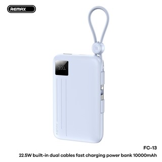 Sạc Dự Phòng Remax FC-13 10000mAh, TypeC PD 22.5W, Màn hình LCD, Kèm 2 cáp TypeC & LaiNing