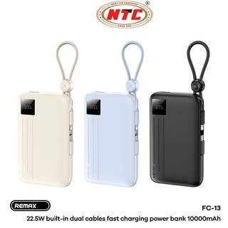Sạc Dự Phòng Remax FC-13 10000mAh, TypeC PD 22.5W, Màn hình LCD, Kèm 2 cáp TypeC & LaiNing