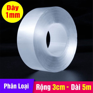 Combo 3 Băng dính, băng keo 2 mặt trong suốt siêu dính - Có thể tái sử dụng