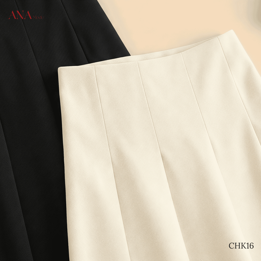 Chân Váy Xếp Ly Trung Niên ANA Mode Chất Liệu Cotton Lạnh Thanh Lịch Đi Tiệc Quà Tặng Mẹ CV25CHK16