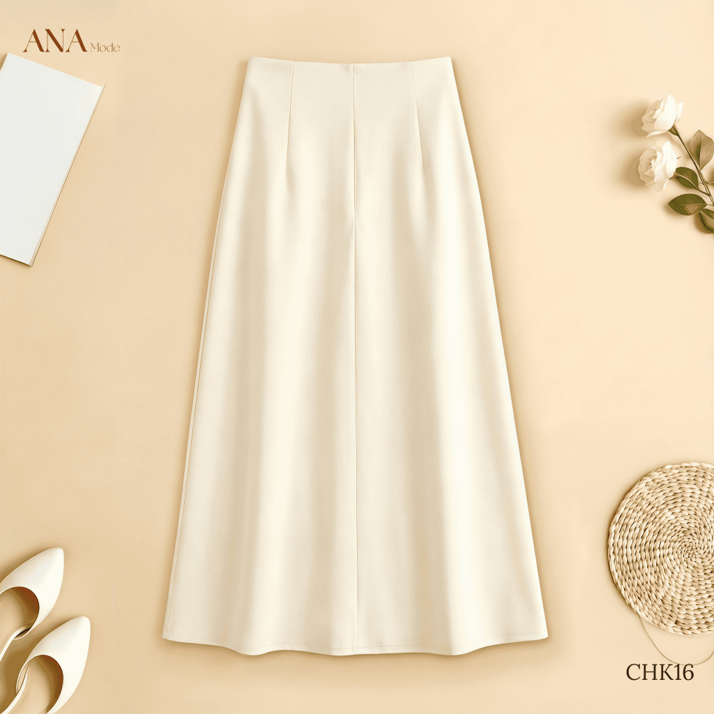 Chân Váy Xếp Ly Trung Niên ANA Mode Chất Liệu Cotton Lạnh Thanh Lịch Đi Tiệc Quà Tặng Mẹ CV25CHK16