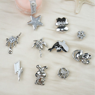 Bộ 10 Sticker, Charm 3D chủ đề Cá voi bling nhựa cứng gắn Dép Sục, Cá sấu JB-407 Mita