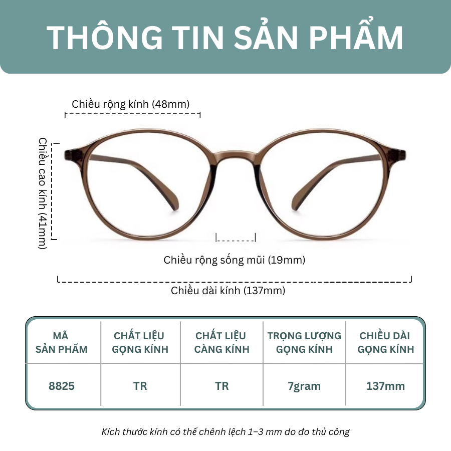 Kính mắt thời trang nữ INNI chống ánh sáng xanh, kính gọng tròn nhỏ nhẹ phù hợp mọi dáng mặt 8825