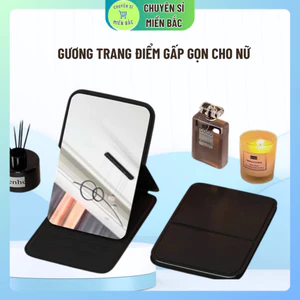 Gương Trang Điểm Gấp Gọn Cho Nữ, Gương Bọc Da Cao Cấp, Gương Bỏ Túi Mini