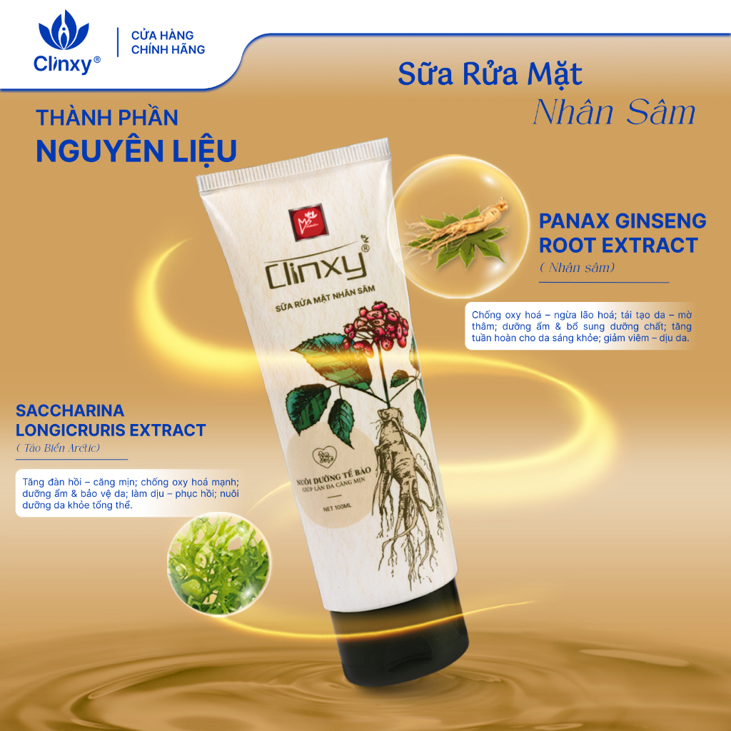 Sữa Rửa Mặt Nhân Sâm Clinxy Dịu Nhẹ An Toàn Cho Làn Da - Clinxy Ginseng Facial Cleanser (100g)