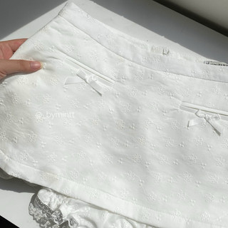 Lolita Skirt | Chân váy bí boi thêu cao cấp, ép keo 2 lớp phối nơ, viền ren | Bymintt