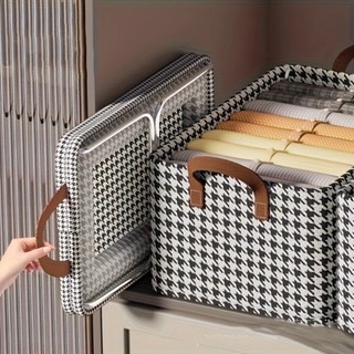 Combo 3 Hộp vải khung thép đựng quần áo, chăn mền có tay cầm tiện dụng, siêu bền