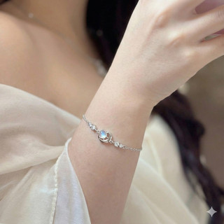 Vòng tay bạc Chormic, lắc tay đá mặt trăng Moonstone, trang sức bạc, vòng tay nữ bạc 925