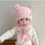 Set khăn mũ gấu cho bé 3 màu