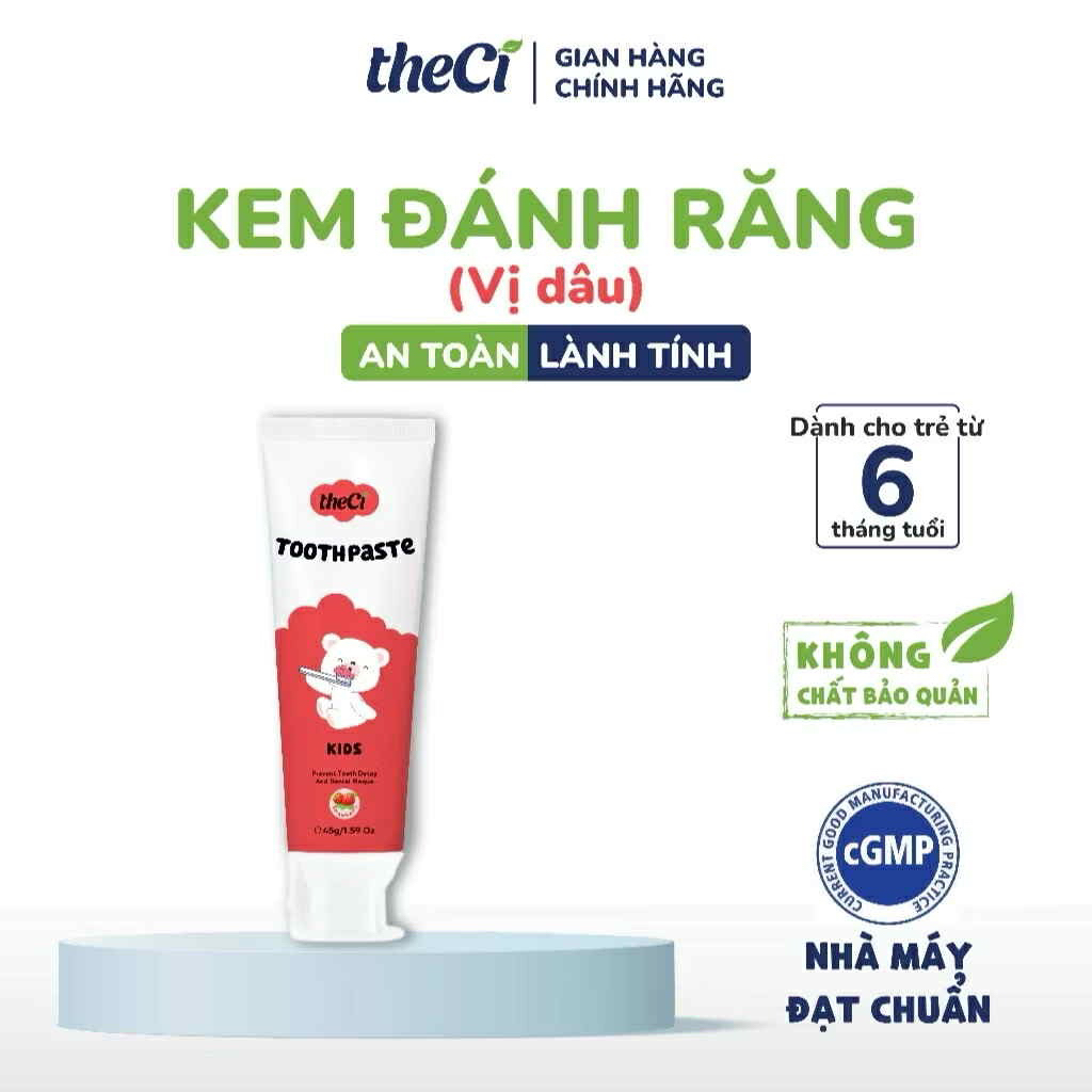 Kem đánh răng Theci trẻ em nuốt được, nhiều vị