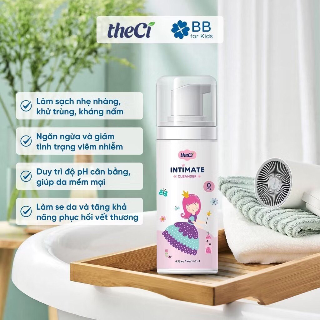 Dung Dịch Vệ Sinh Cho Bé Theci Intimate Dạng Tạo Bọt An Toàn Cho Bé Từ Sơ Sinh 140ML