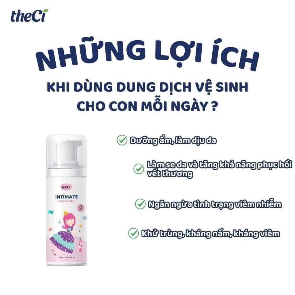 Dung Dịch Vệ Sinh Cho Bé Theci Intimate Dạng Tạo Bọt An Toàn Cho Bé Từ Sơ Sinh 140ML