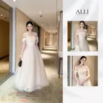 Đầm Dự Tiệc, Váy Đi Bàn Cưới Sang Trọng ALLI, Váy Dài Trễ Vai, Tùng Váy Xòe Bồng Chất Ren Phối Lưới Cao Cấp T170-SX — ảnh 2