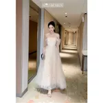 Đầm Dự Tiệc, Váy Đi Bàn Cưới Sang Trọng ALLI, Váy Dài Trễ Vai, Tùng Váy Xòe Bồng Chất Ren Phối Lưới Cao Cấp T170-SX — ảnh 3