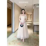 Đầm Dự Tiệc, Váy Đi Bàn Cưới Sang Trọng ALLI, Váy Dài Trễ Vai, Tùng Váy Xòe Bồng Chất Ren Phối Lưới Cao Cấp T170-SX — ảnh 7