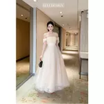 Đầm Dự Tiệc, Váy Đi Bàn Cưới Sang Trọng ALLI, Váy Dài Trễ Vai, Tùng Váy Xòe Bồng Chất Ren Phối Lưới Cao Cấp T170-SX — ảnh 5