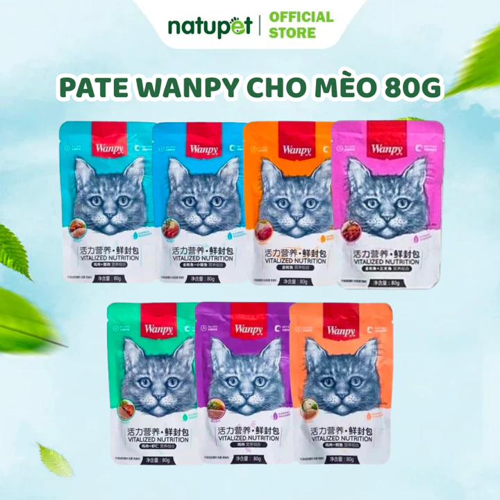 Pate Wanpy Natupet Cho Mèo gói 80g - Pate cho mèo bổ sung dinh dưỡng và Protein cho mèo mọi lứa tuổi