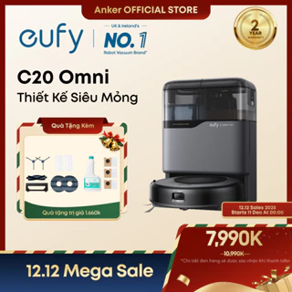 【Bán chạy nhất】Robot hút bụi eufy Omni C20, lực hút mạnh 7000Pa, thân máy siêu mỏng 3.35 inch, tự đổ rác, tự giặt & sấy