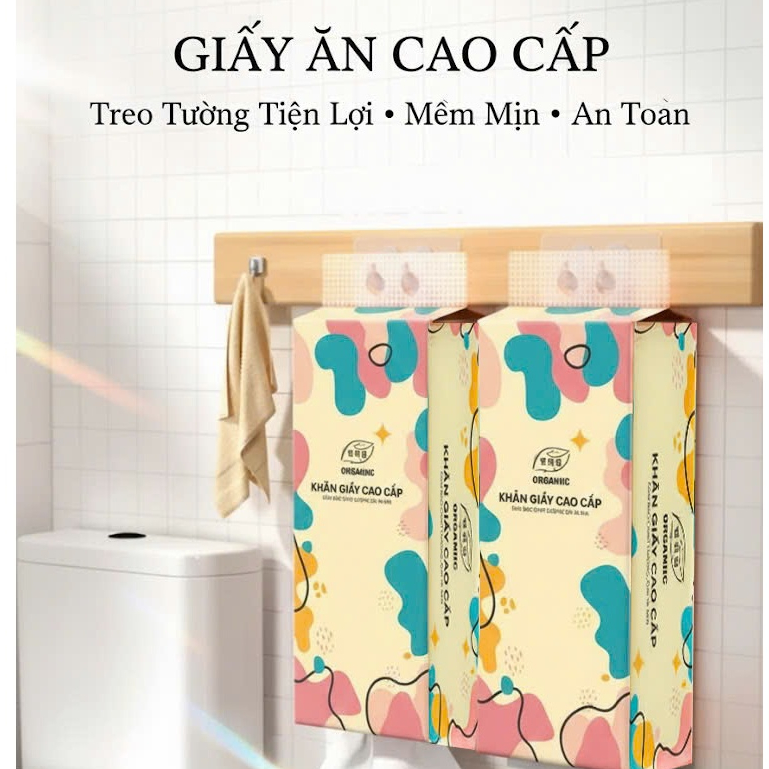 Thùng 10 bịch khăn giấy vệ sinh treo tường Đa Sắc, khăn giấy treo tường 1280 tờ 4 lớp