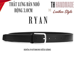 Thắt lưng da nam Ryan | Dây nịt nam da bò cao cấp nhập khẩu, bản dây 3.0cm - Màu đen/full hộp + kèm đinh đục