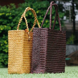 Túi xách cói vintage dáng vuông cao cấp – Phong cách retro, đi biển – dạo phố – du lịch – chụp hình