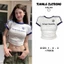 Áo Thun Nữ Cổ Tròn Ngắn Tay Ôm Body Phong Cách Y2K Thể Thao Croptop Dáng Ngắn In Hình SmartTooth
