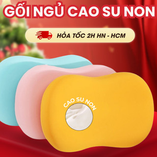 [Sale 50%]  Gối cao su non cho trẻ em và người lớn CECILA thiết kế bụng mèo, mềm mại chống đau mỏi cổ vai gáy, hỗ trợ