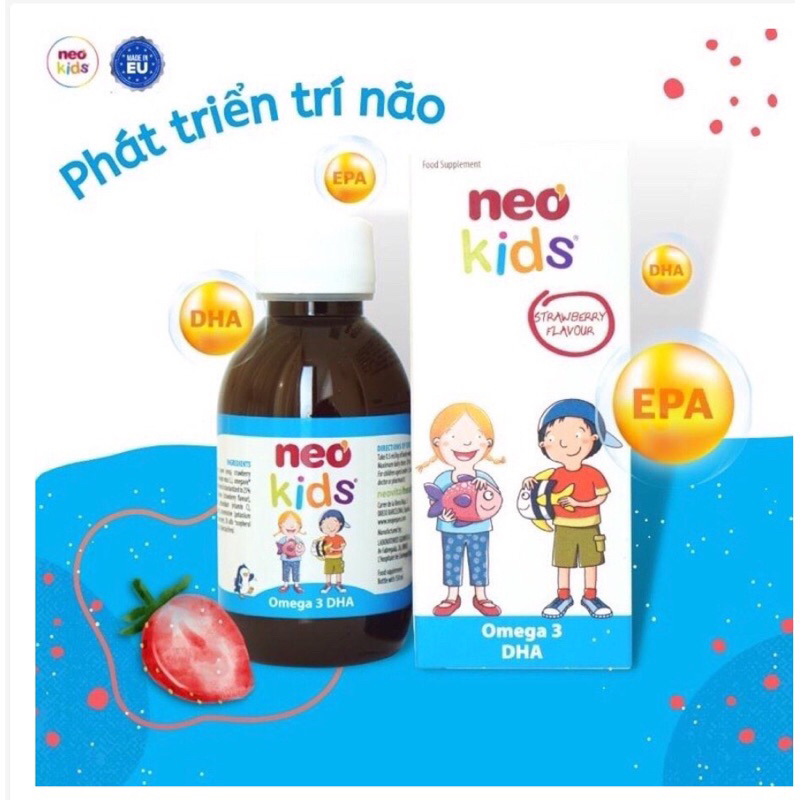 Neo Kids Omega 3 DHA - Hỗ trợ bổ sung DHA, vitamin cho trẻ phát triển toàn diện chai 150ml
