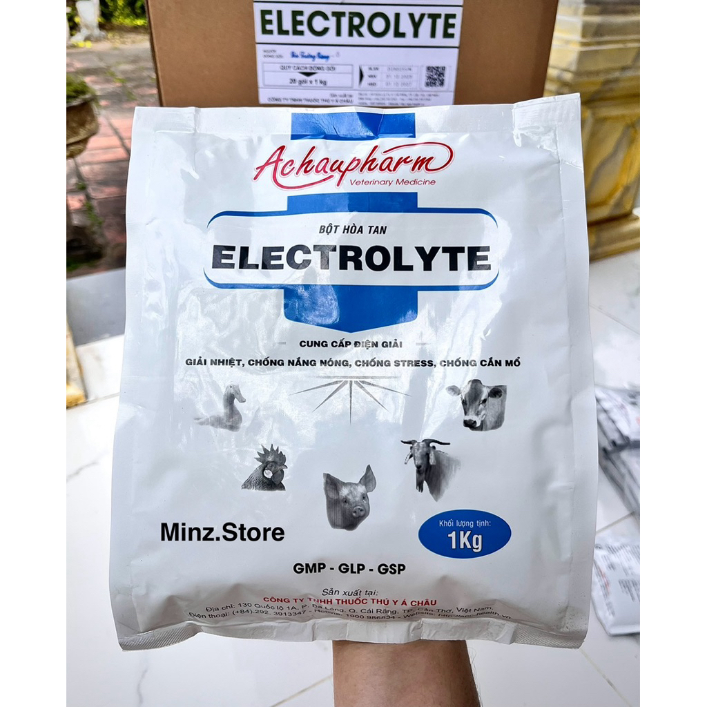 Điện Giải Electrolyte (Á Châu) giải nhiệt, chống nắng nóng, stress cho gia súc, gia cầm (1Kg)