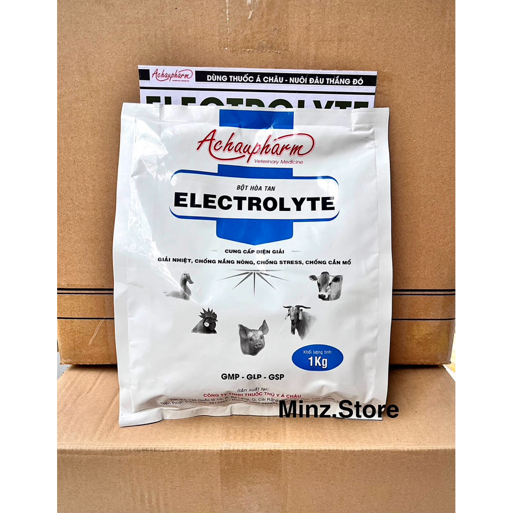 Điện Giải Electrolyte (Á Châu) giải nhiệt, chống nắng nóng, stress cho gia súc, gia cầm (1Kg)