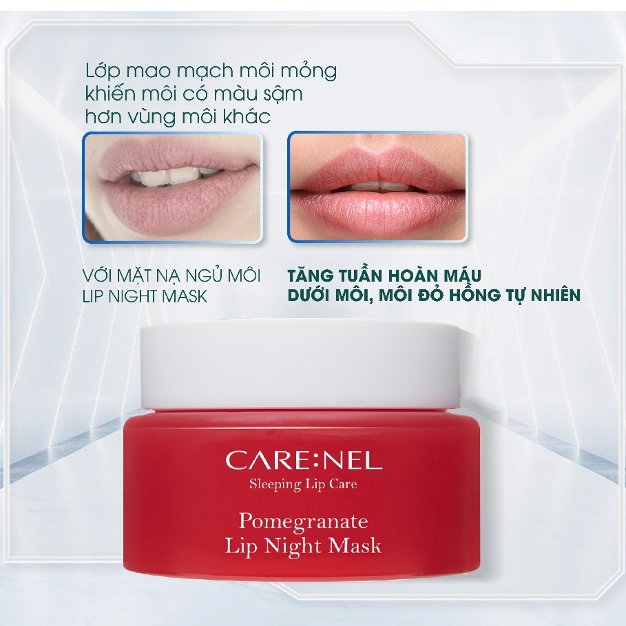 Mặt nạ ngủ môi tẩy tế bào chết môi dưỡng môi lựu đỏ CARE:NEL POMEGRANATE LIP NIGHT MASK 23g