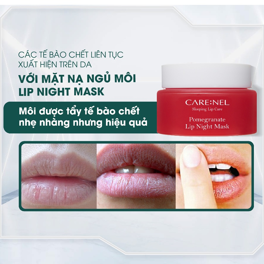 Mặt nạ ngủ môi tẩy tế bào chết môi dưỡng môi lựu đỏ CARE:NEL POMEGRANATE LIP NIGHT MASK 23g