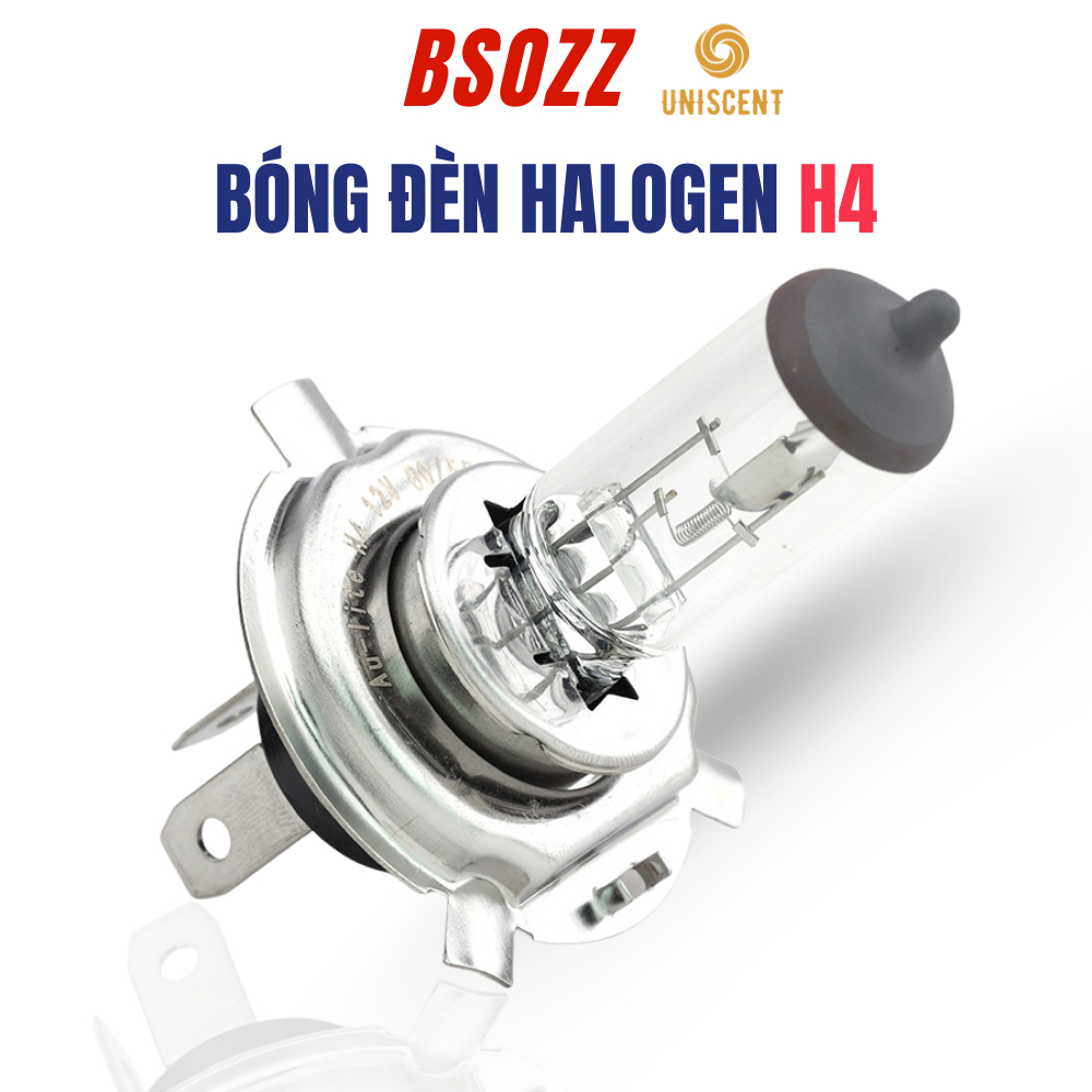 Bóng Đèn Halogen H4 12&24V |3200K| Bóng Đèn Ô Tô H4/ Xe Máy/ P43T/PX43T/HS1 BSOZZ- Made In Thailand