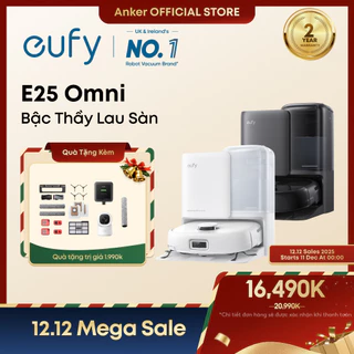 【Hàng có sẵn】Robot hút bụi Eufy by Anker E25 Tự làm sạch khi lau nhà Luôn sạch sẽ Con lăn lau nhà 20.000 Pa Công suất hú