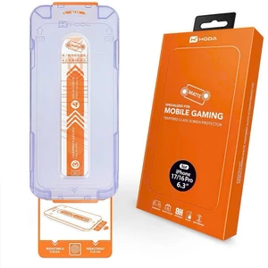 Kính cường lực HODA Anti-Glare chống trầy xước chống bám vân tay kèm khay dán cho ip 17/16/15/14/pro/max