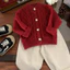 quảng châu - Cardigan Đỏ tết cho bé trai bé gái len thừng từ 6-16kg chất mềm mại vừa form cho bé
