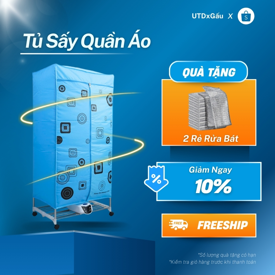 Tủ Sấy Quần Áo Có Điều Khiển Từ Xa Thông Minh - Khô Nhanh - Tiết Kiệm Điện (Bảo Hành 3 Năm)