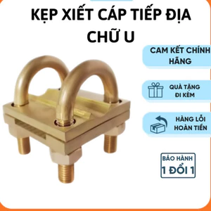 Kẹp xiết cáp tiếp địa chữ u đồng vàng,kẹp cọc và dây cáp tiếp địa,ốc xiết cáp,ốc siết cáp,kẹp tiếp địa chữ u,ốc cà na