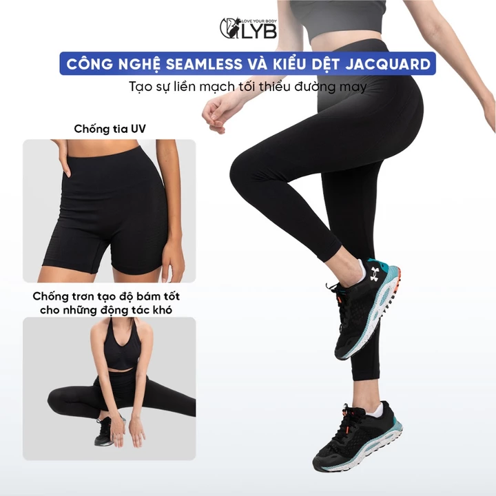 Quần Legging Nữ Dài LYB, Quần Legging Nữ Co Giãn Thoáng Mát, Thấm Mồ Hôi, Vải Mềm Thoáng Khí,Quần Tập Gym