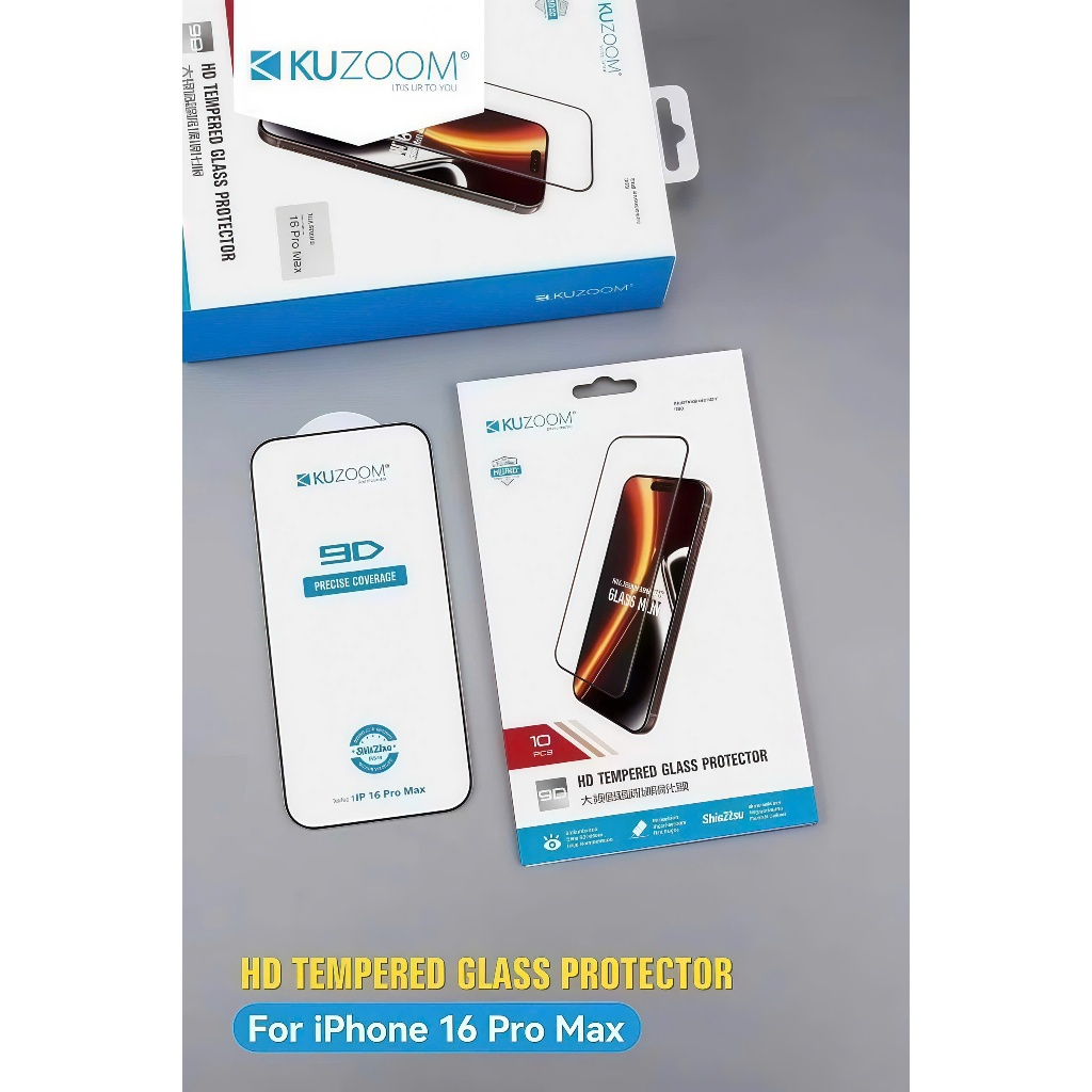 Kính cường lực KUZOOM full HD phủ nano,cảm ứng nhạy chống bám vân dành cho ip 17/16/15/14/13/12/11/x/xs/pro/max/air/plus