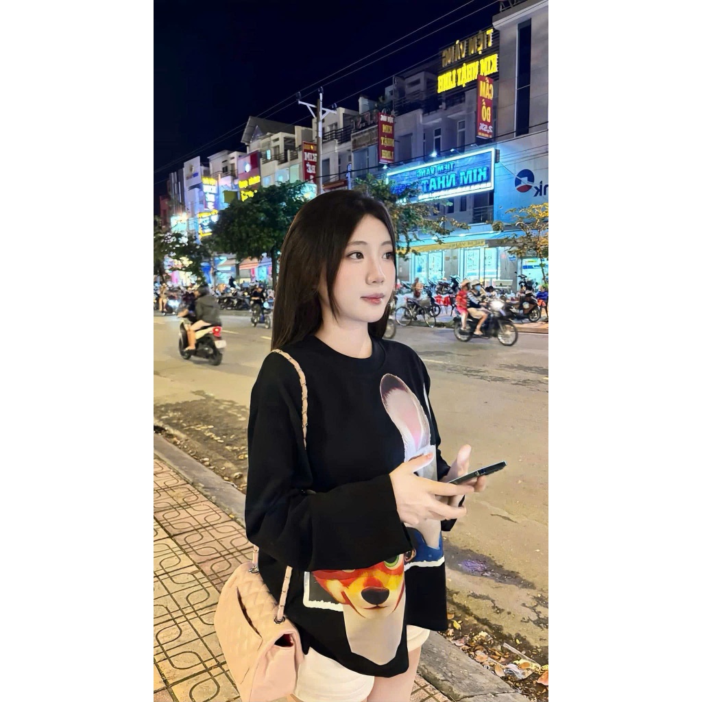 Áo Thun Tay Dài LongSleeve In Hình Dễ Thương Cotton 2 Chiều Dày Dặn Thoáng Mát Form Rộng Unisex