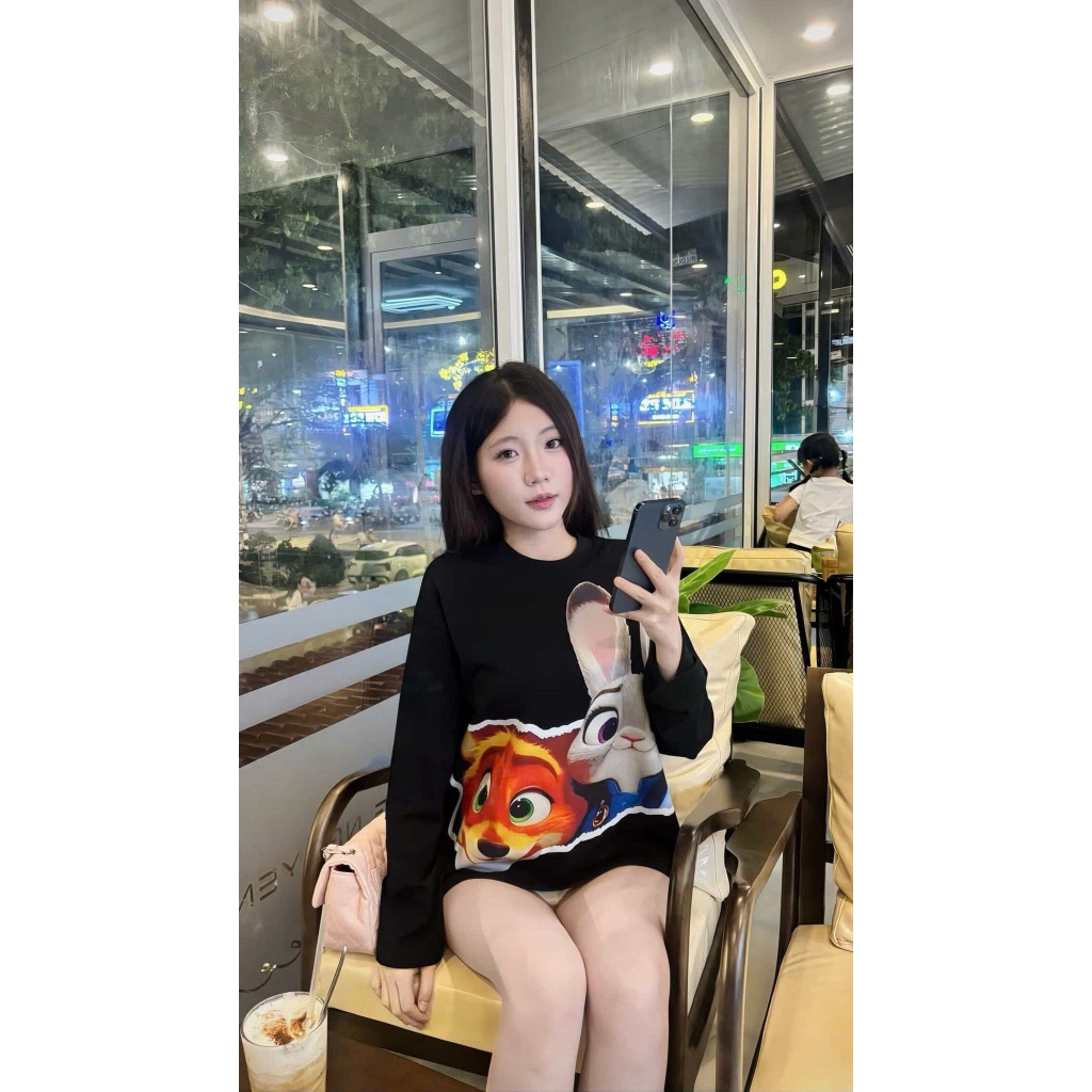 Áo Thun Tay Dài LongSleeve In Hình Dễ Thương Cotton 2 Chiều Dày Dặn Thoáng Mát Form Rộng Unisex