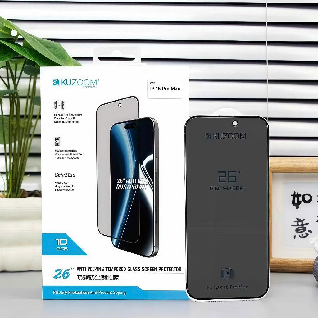 Kính cường lực KUZOOM Anti-Peeping chống nhìn trộm full viền dành cho ip 17/16/15/14/13/12/11/pro/promax/plus