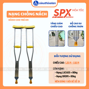 [HỎA TỐC HCM] Nạng Chống Nách Cho Người Dưới 1m50 - Nạng Nhôm Chống Nách Cho Trẻ Em 1.3m-1.5m Chắc Chắn